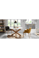 White Round Mikado Leg Dining Table | La Forma Lotus | Oroatrade.com