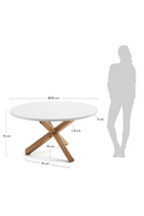 White Round Mikado Leg Dining Table | La Forma Lotus | Oroatrade.com