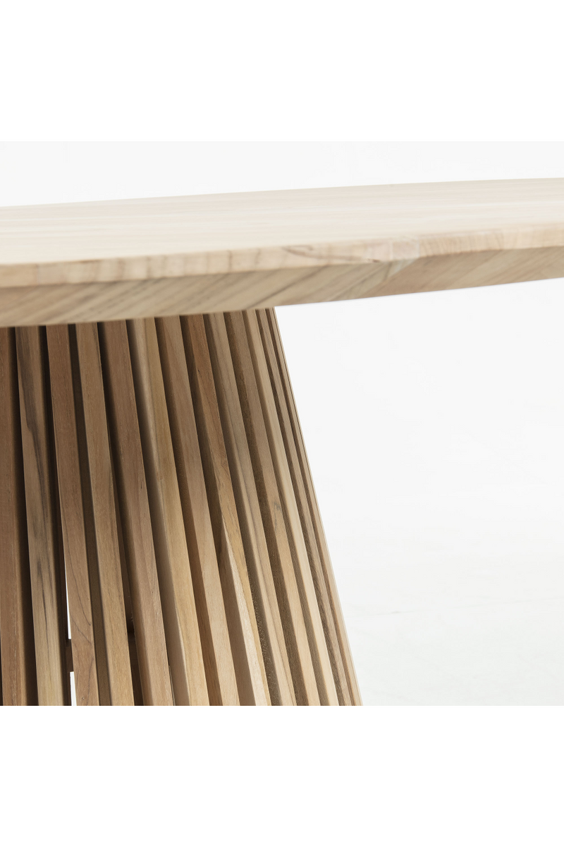 Round Teak Wood Pedestal Dining Table L | La Forma Jeanette | Oroatrade.com