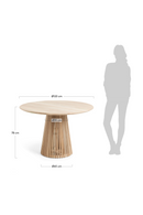 Round Teak Wood Pedestal Dining Table L | La Forma Jeanette | Oroatrade.com