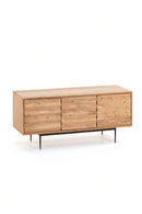 Natural Wood 3-Door TV Cabinet | La Forma Delsie | Woodfurniture.com