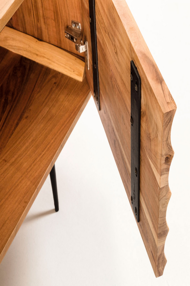 Natural Wood 3-Door TV Cabinet | La Forma Delsie | Woodfurniture.com