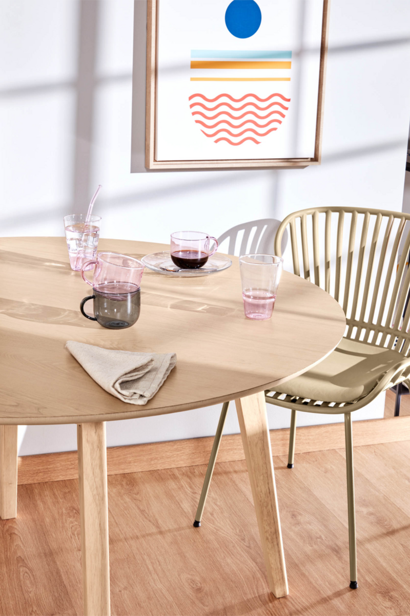Round Rubber Tree Dining Table | LaForma Batilde | Woodfurniture.com