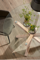 Round Glass Top Dining Table | La Forma Full Argo | Oroatrade.com