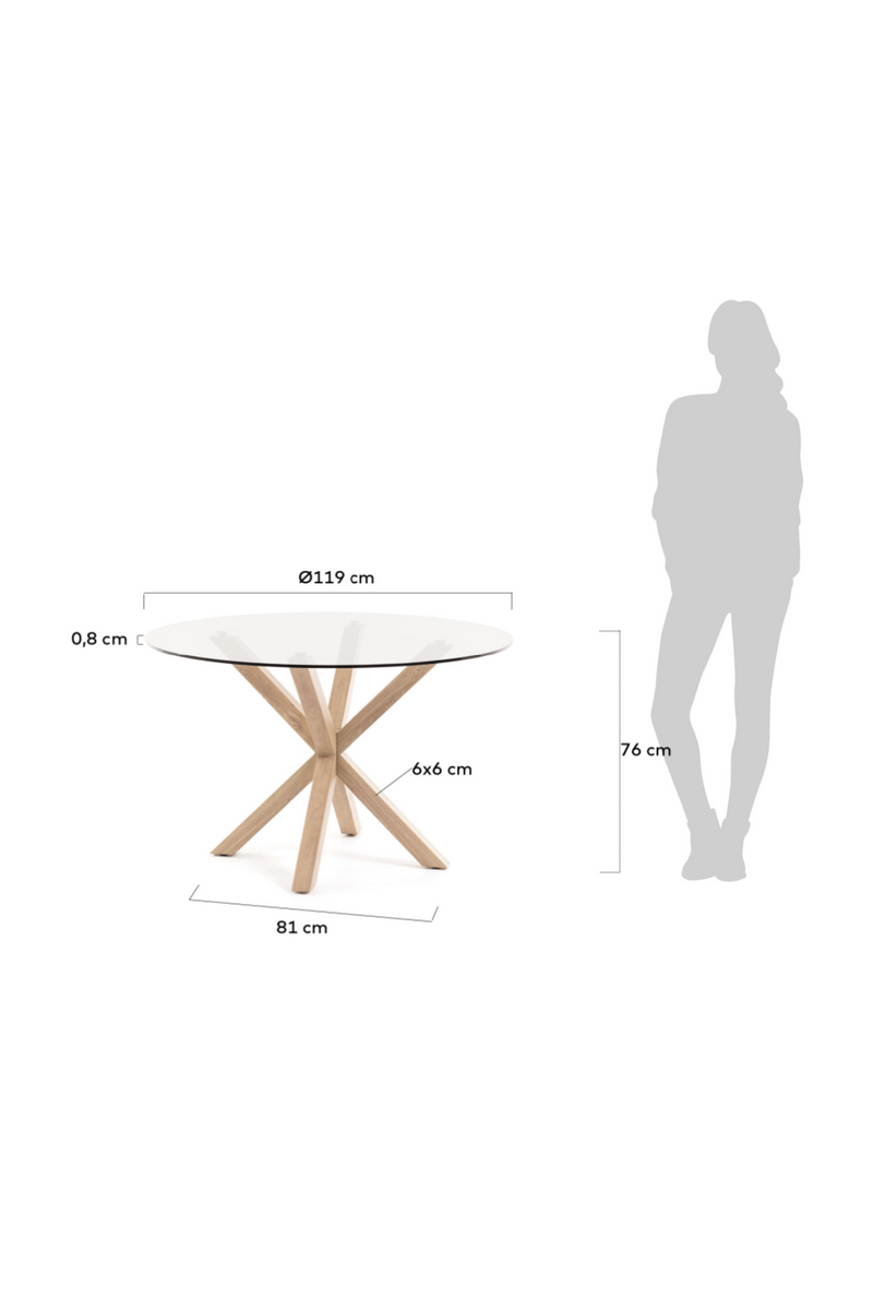 Round Glass Top Dining Table | La Forma Full Argo | Oroatrade.com
