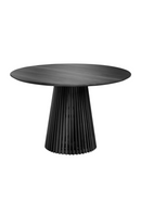 Round Black Teak Wood Pedestal Dining Table L | La Forma Jeanette | Oroatrade.com