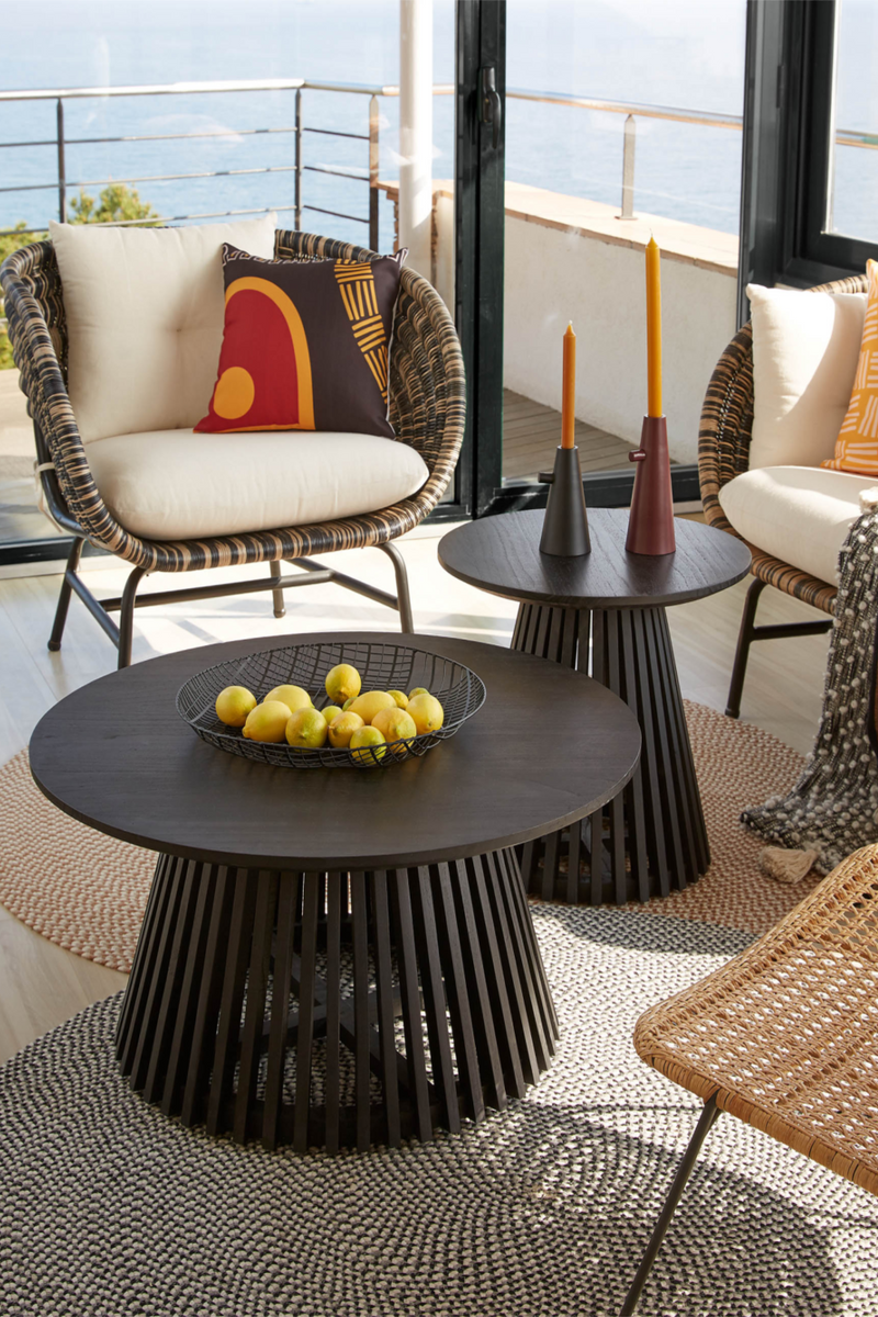 Black teak coffee online table