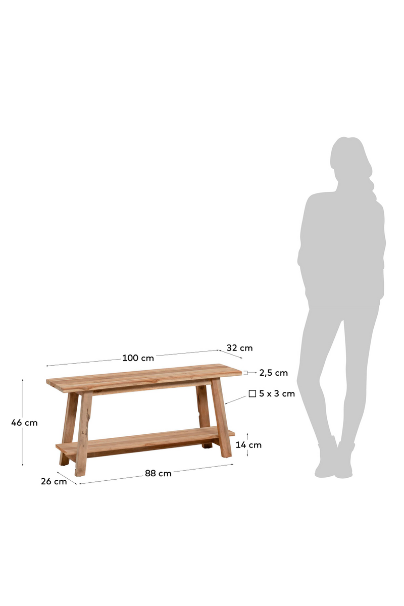 Teak Wooden Indoor/Outdoor Bench | La Forma Safara | Oroatrade.com