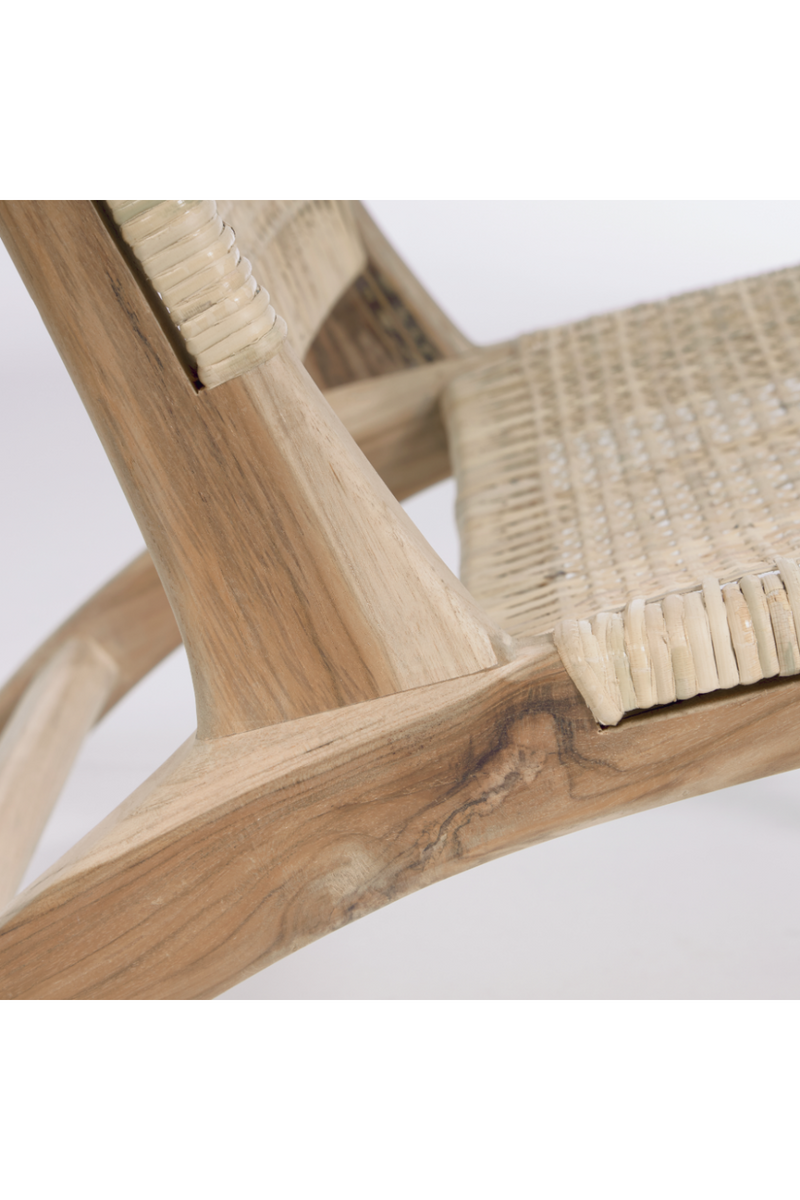 Solid Teak Rattan Accent Chair | La Forma Beida | Woodfurniture.com