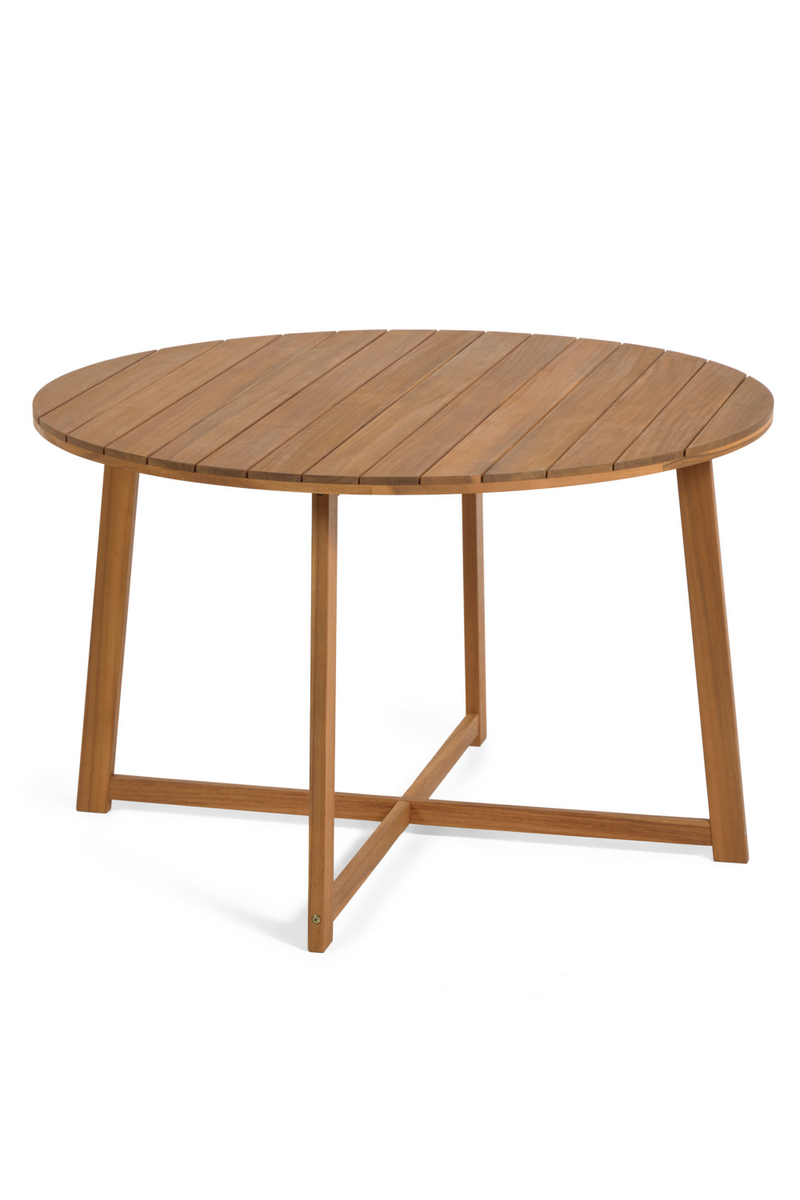 Round Solid Acacia Garden Table | La Forma Dafne | Woodfurniture.com