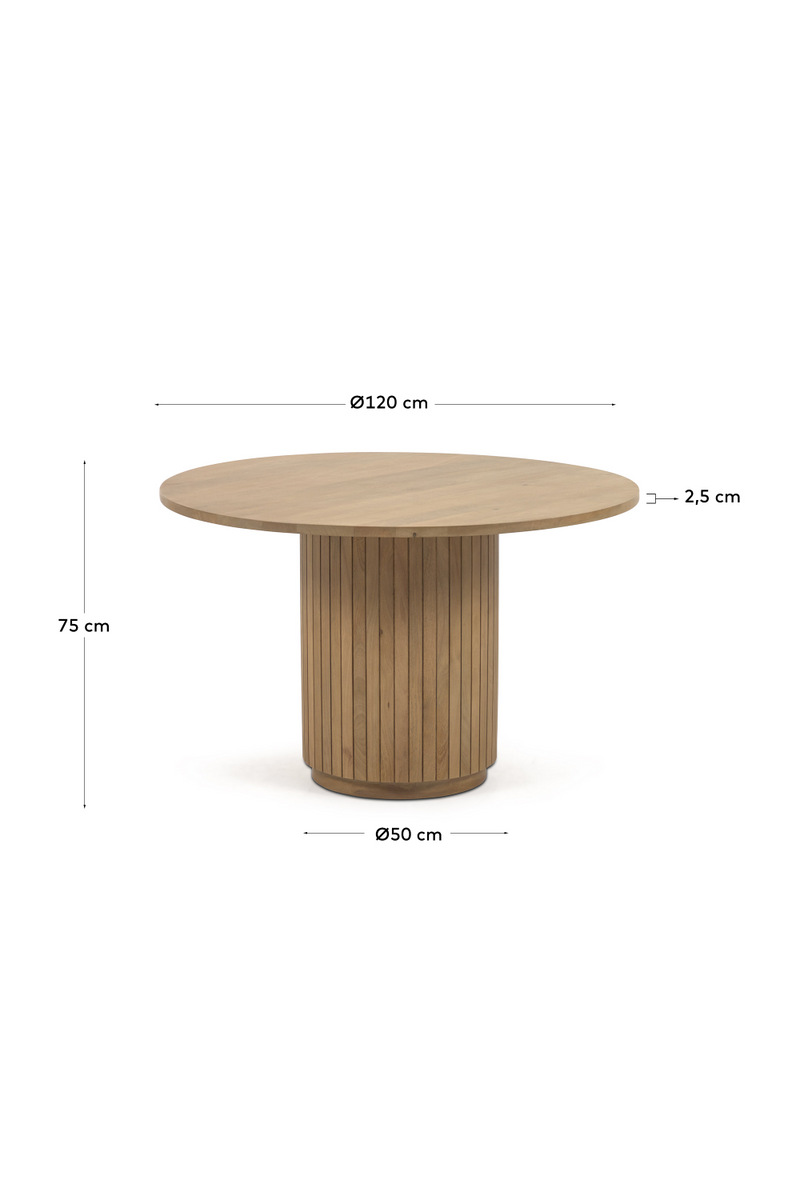 Mango Wood Pedestal Round Table | La Forma Licia | Oroatrade