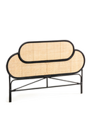 Black Weaved Rattan Queen Headboard 67" | La Forma | Wood Furniture