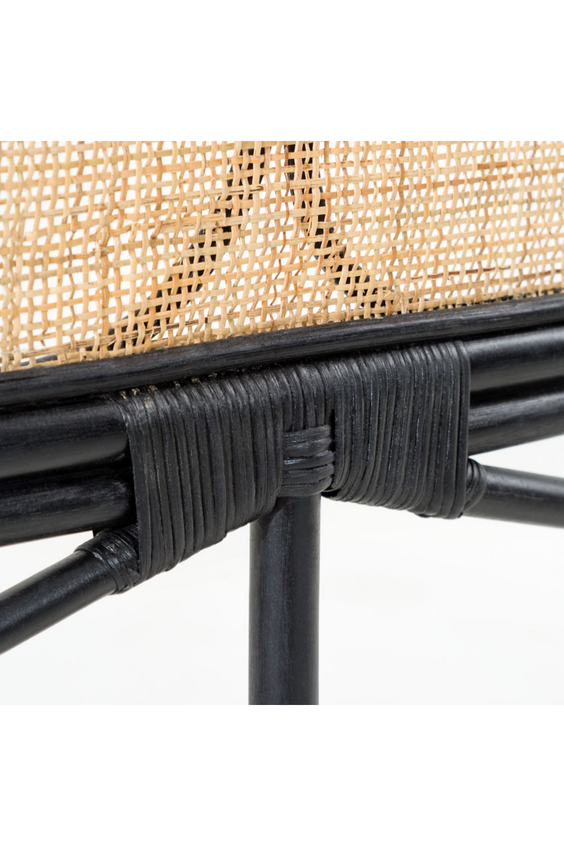 Black Weaved Rattan Queen Headboard 67" | La Forma | Wood Furniture