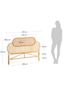 Natural Weaved Rattan Queen Headboard 67" | La Forma | Wood Furniture