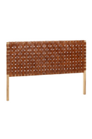 Woven Brown Leather Queen Headboard | La Forma Calixta | Woodfurniture.com