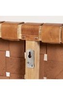 Woven Brown Leather Queen Headboard | La Forma Calixta | Woodfurniture.com