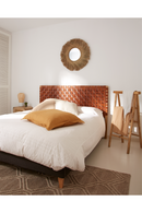 Woven Brown Leather Queen Headboard | La Forma Calixta | Woodfurniture.com