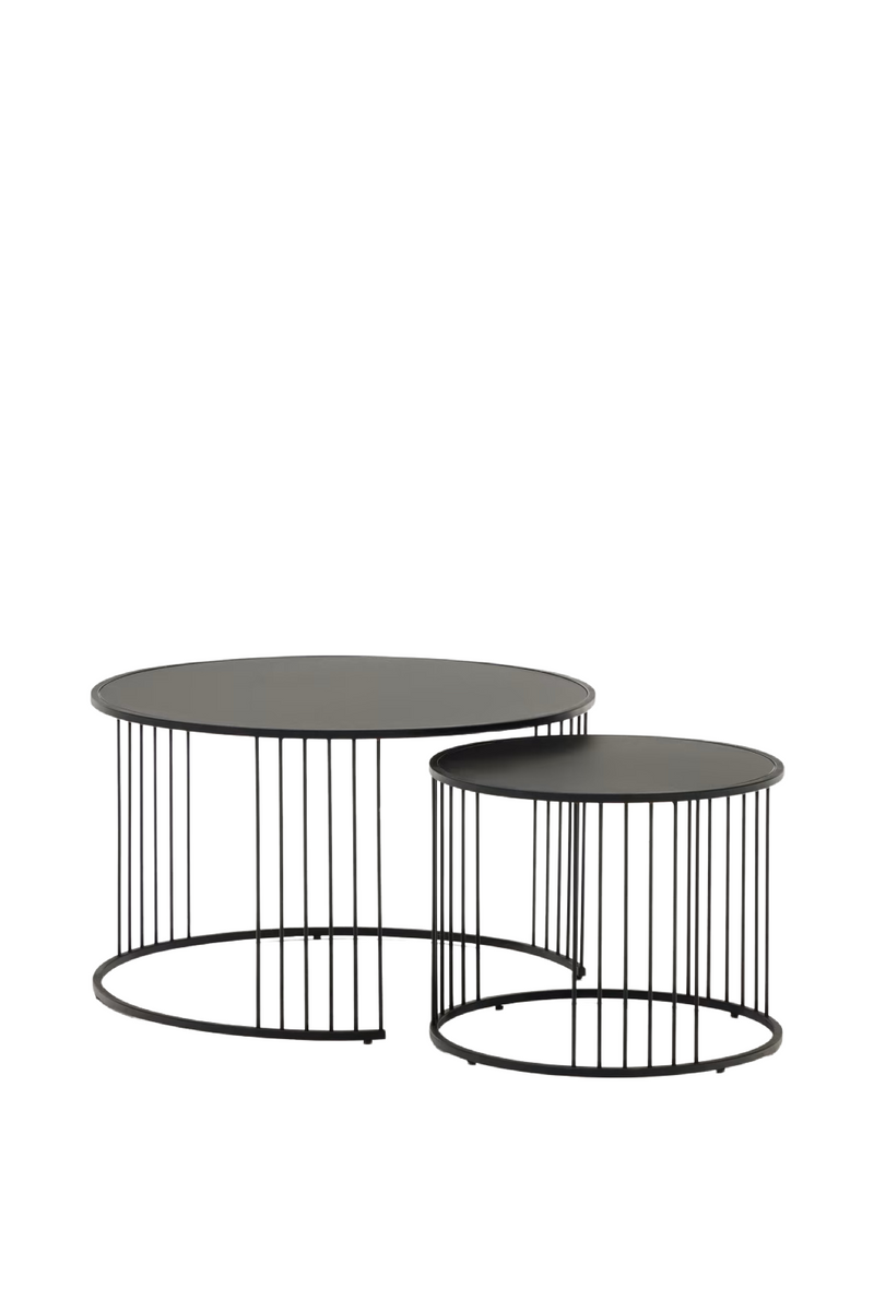 Modern Black Nested Coffee Tables (2) | La Forma Hadar | Oroatrade.com