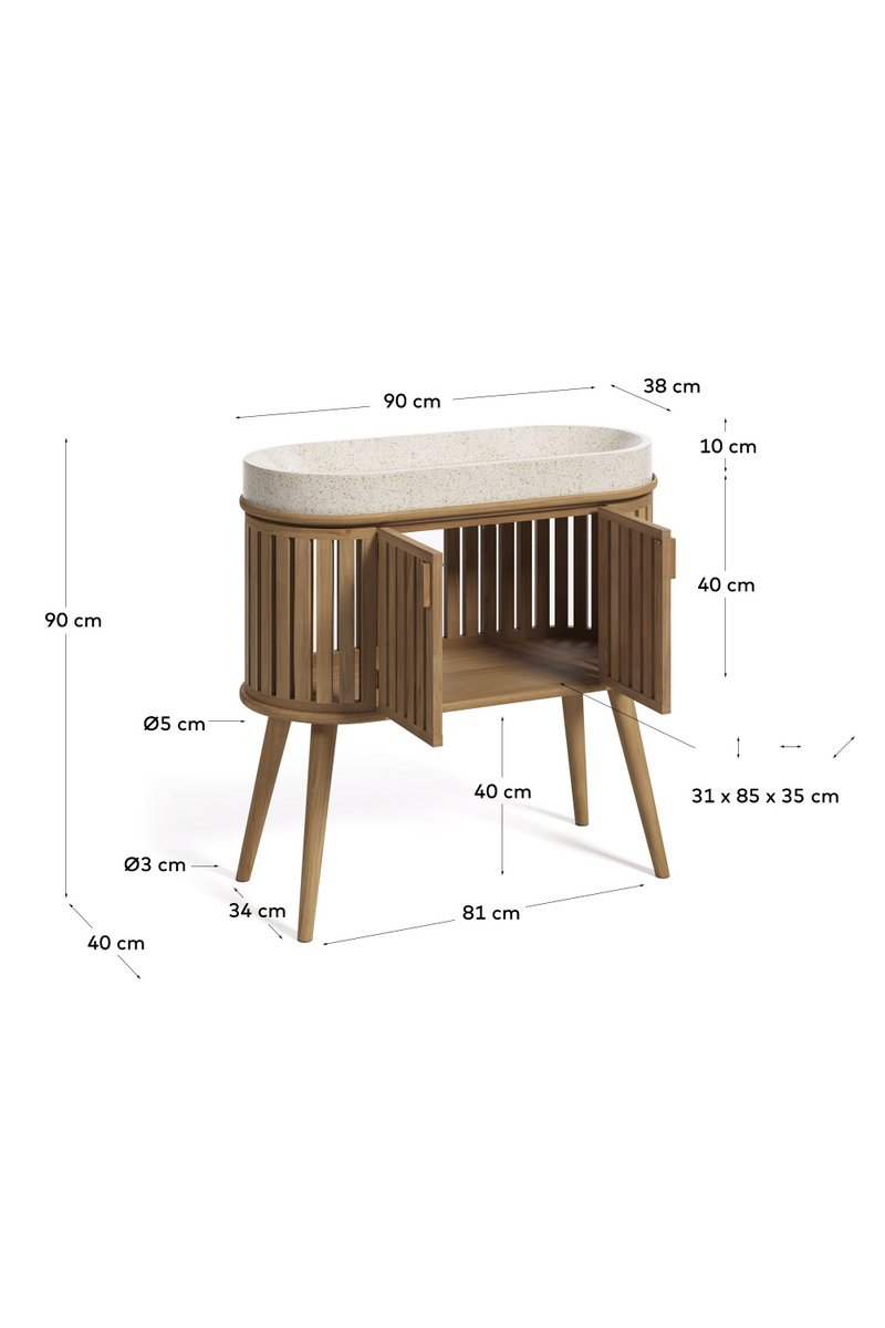 Oval Wooden Vanity Unit | La Forma Rokia | Oroatrade
