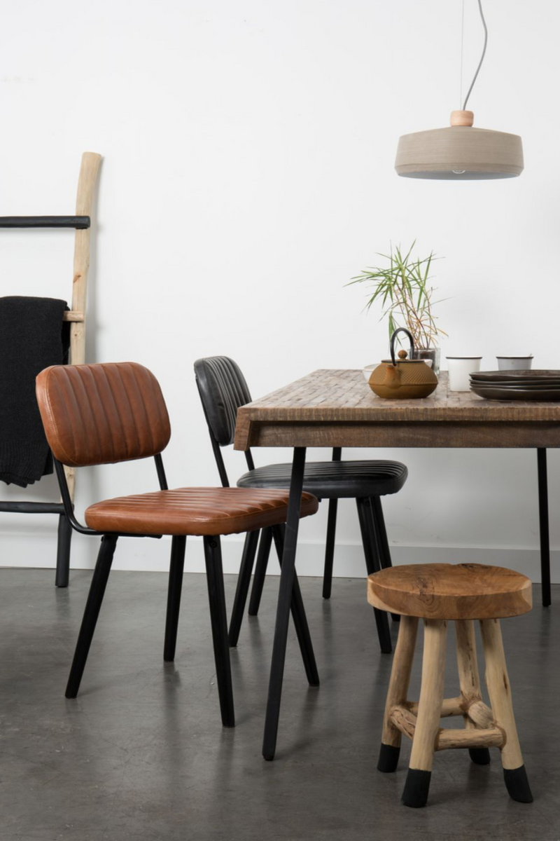 Brown Leather Dining Chair | DF Jake | Oroatrade.com