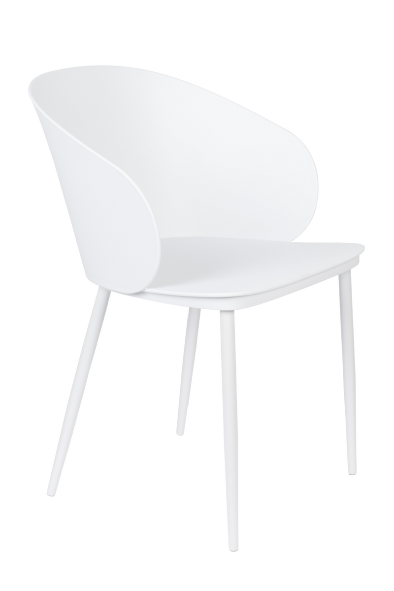 Curvy White Dining Chairs (2) | DF Gigi | Oroatrade.com