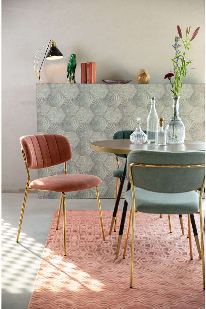 Mixed Fabric Upholstered Dining Chairs (2) | DF Jolien | Oroatrade.com