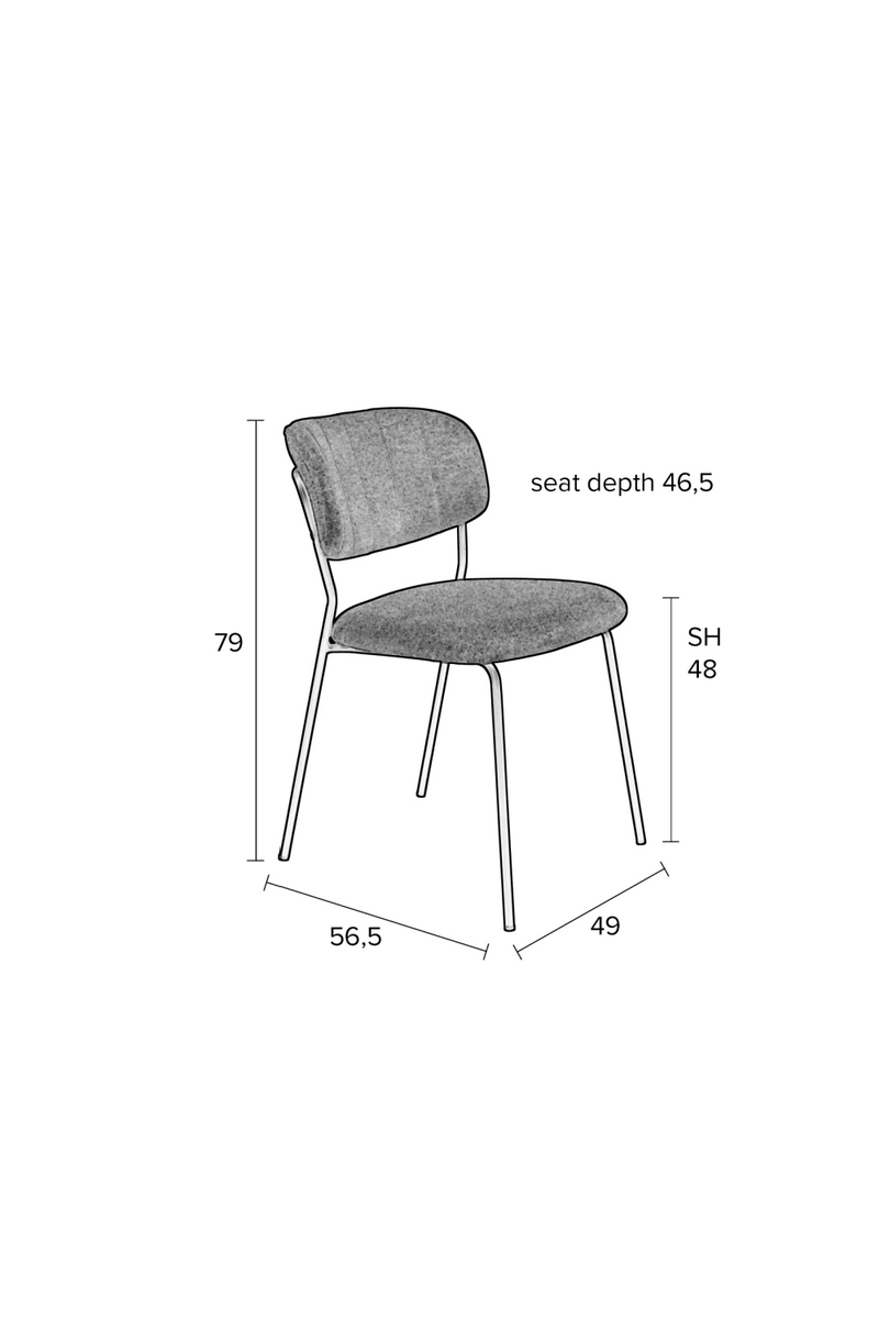 Mixed Fabric Upholstered Dining Chairs (2) | DF Jolien | Oroatrade.com