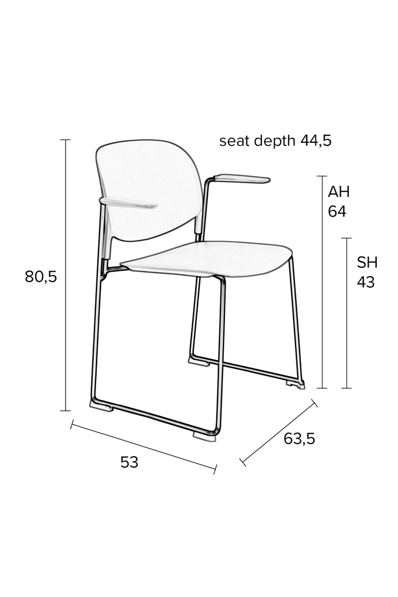 Black Dining Chairs With Arms (4) | DF Stack | Oroatrade.com