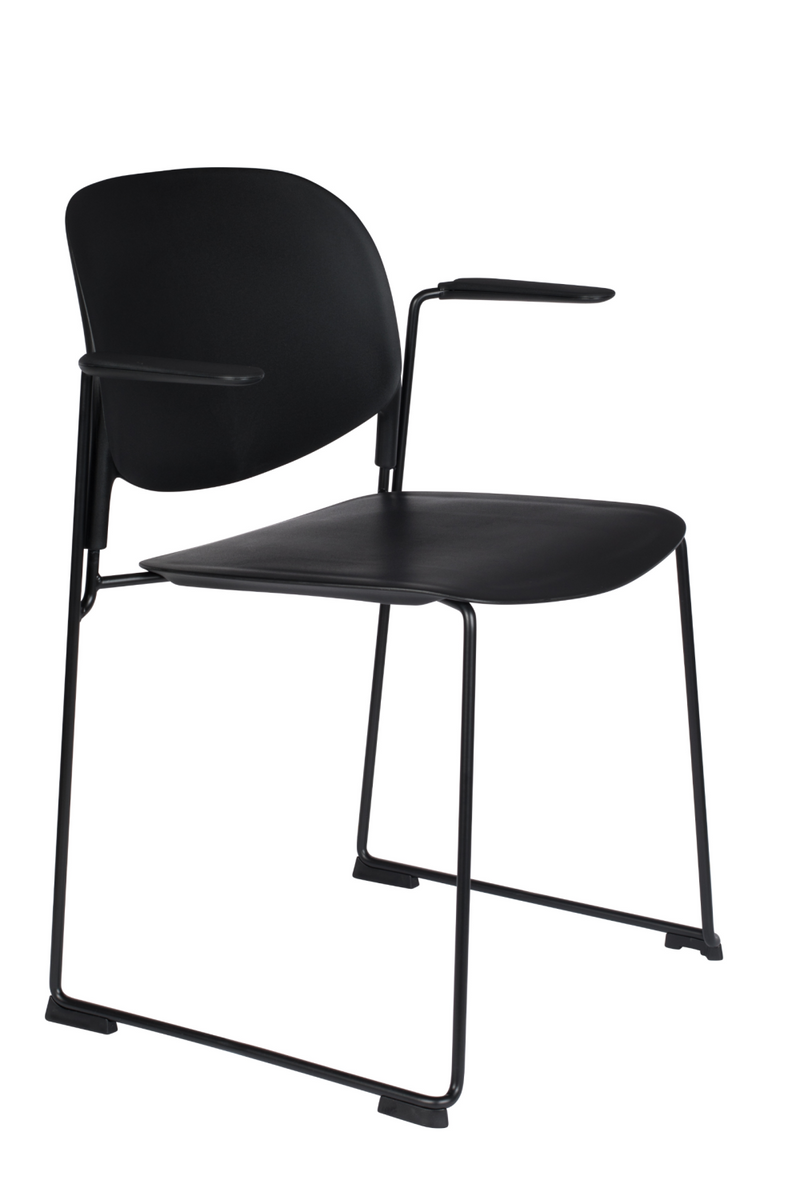 Black Dining Chairs With Arms (4) | DF Stack | Oroatrade.com