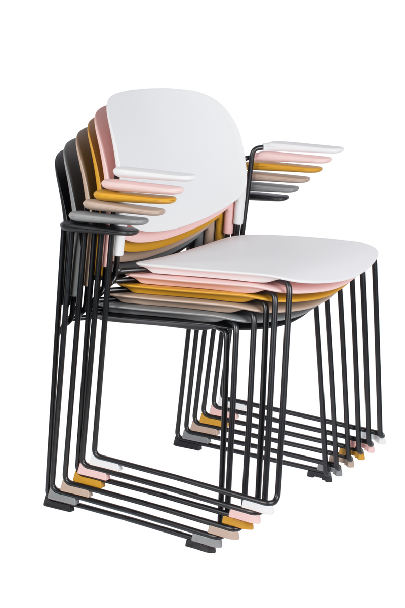 Black Dining Chairs With Arms (4) | DF Stack | Oroatrade.com