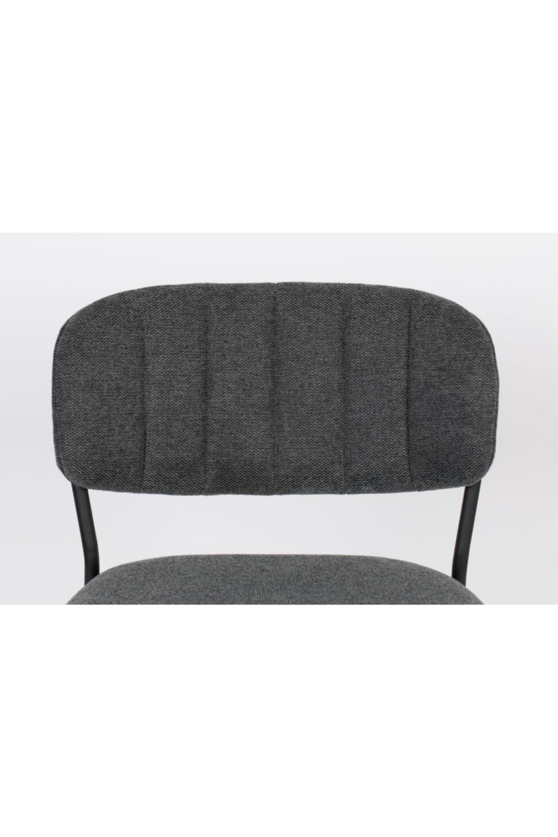 Black Dark Gray Upholstered Counter Stools (2) | DF Jolien | Oroatrade.com