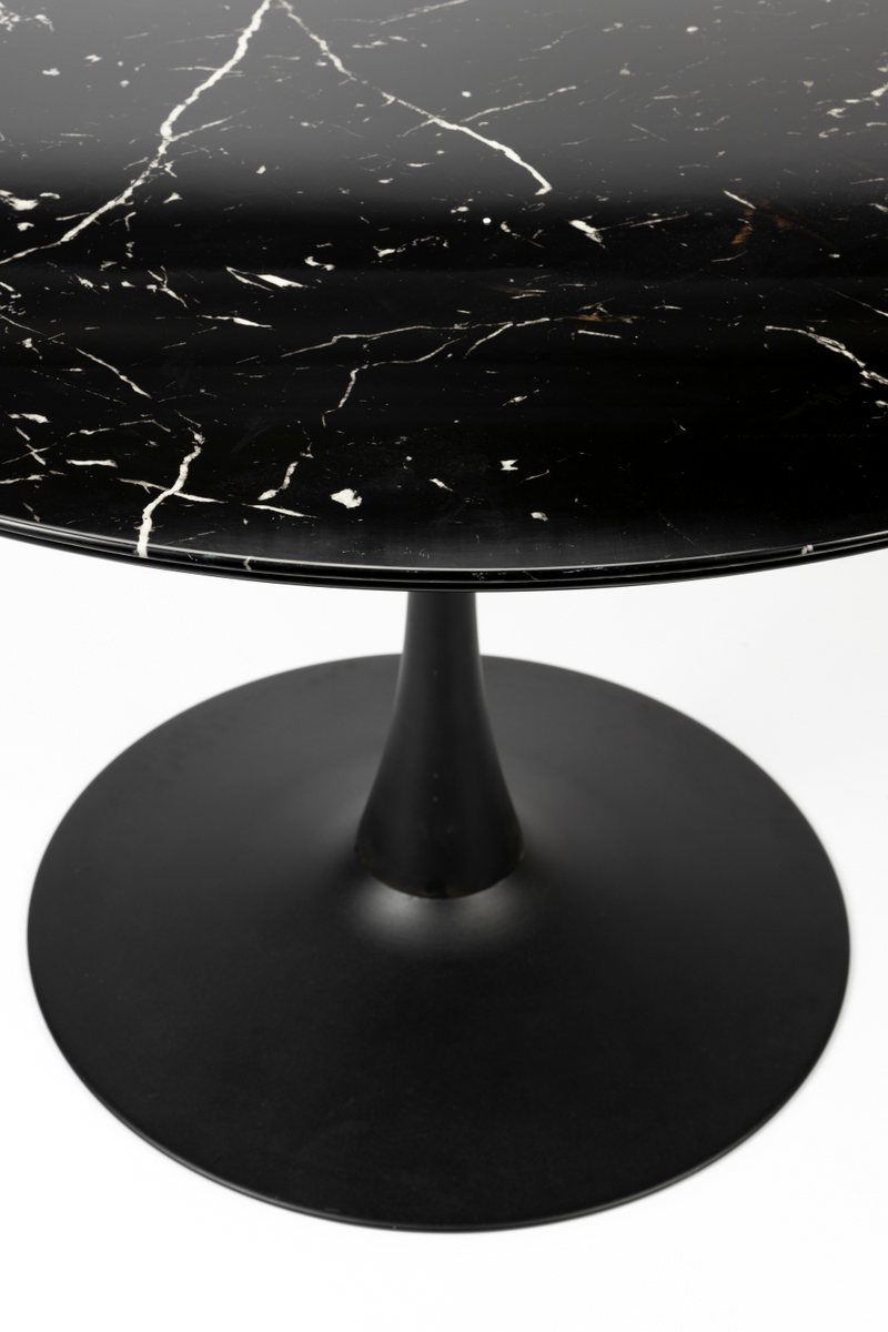 Marble Finish Pedestal Dining Table | DF Maru | Oroatrade.com