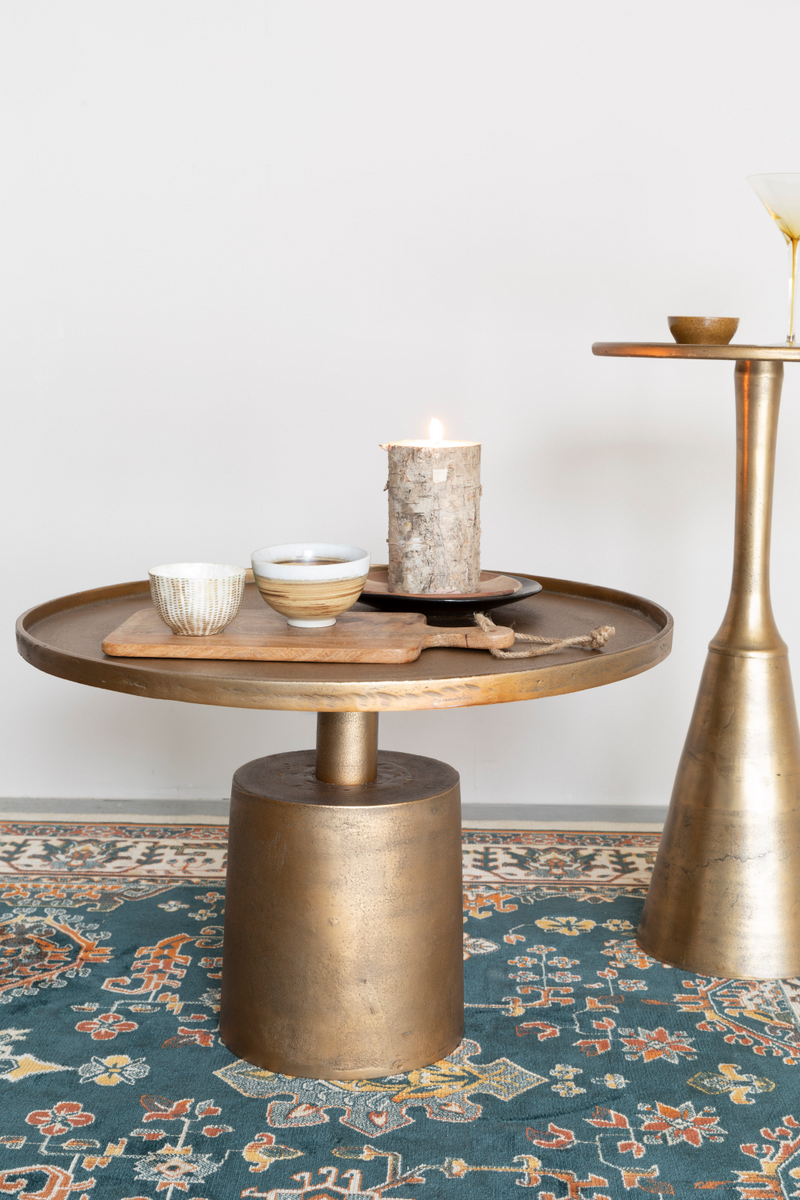 Antique Gold Pedestal Coffee Table | DF Mason | Oroatrade.com