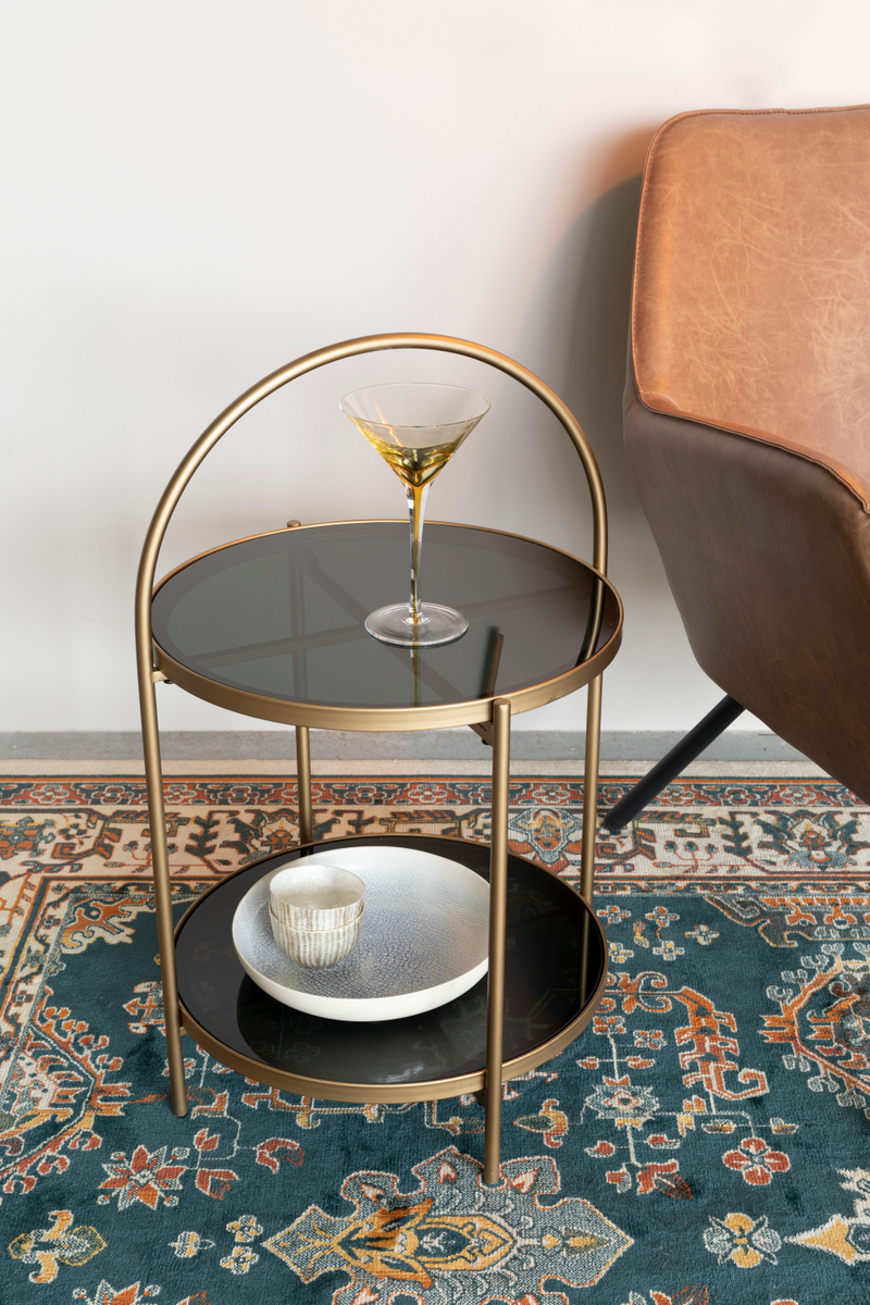 Round Gold Framed Side Table | DF Maeve | Oroatrade.com