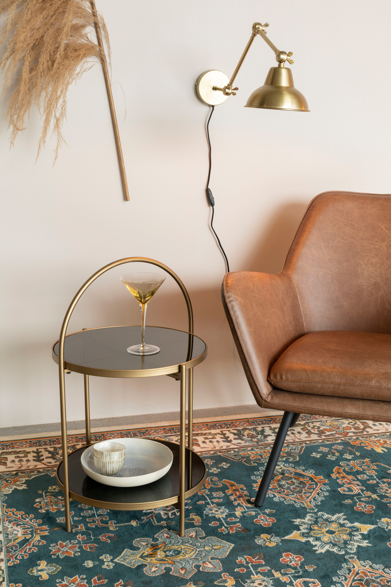 Round Gold Framed Side Table | DF Maeve | Oroatrade.com