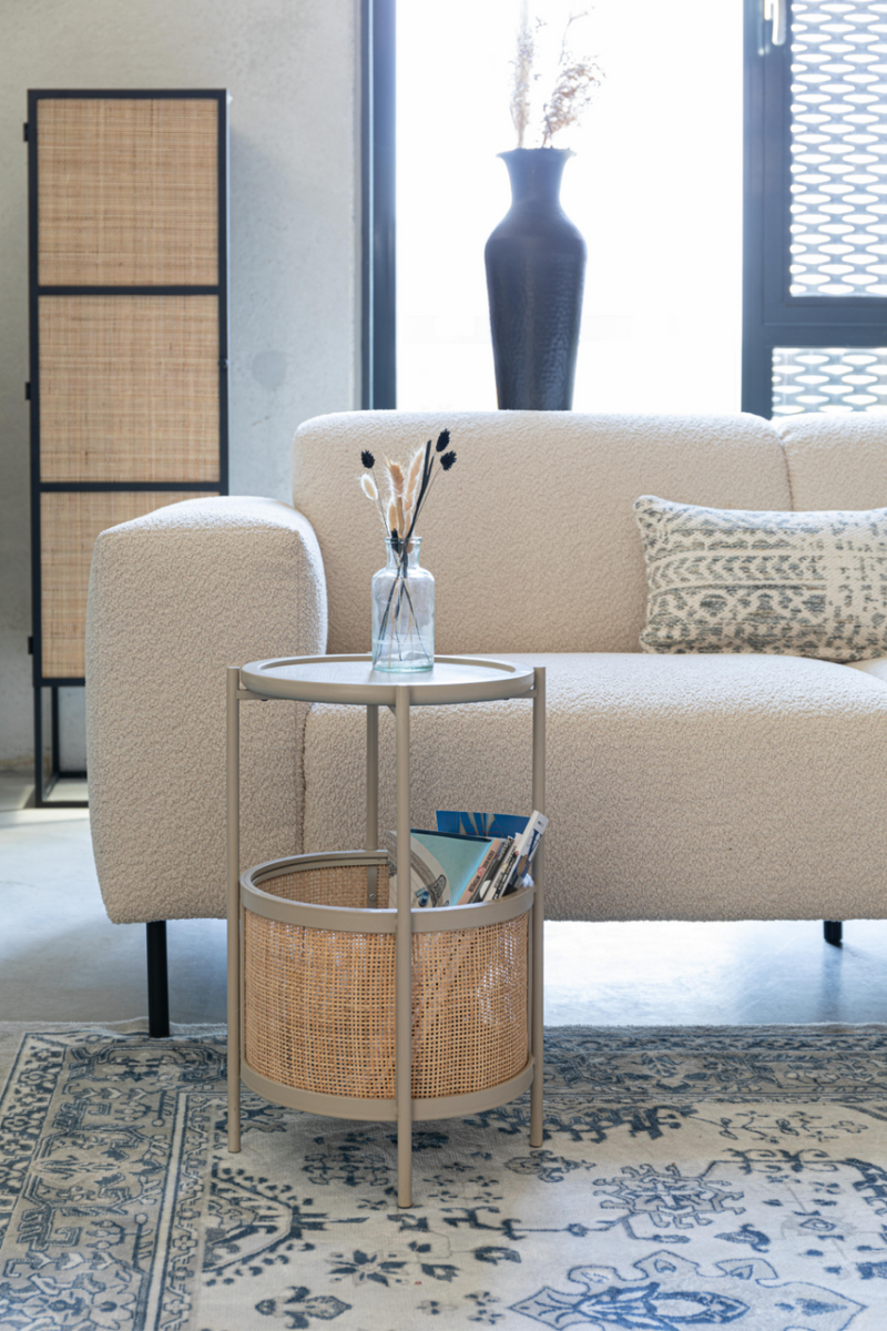 Rattan Accented Side Table | DF Makoto | Oroatrade.com