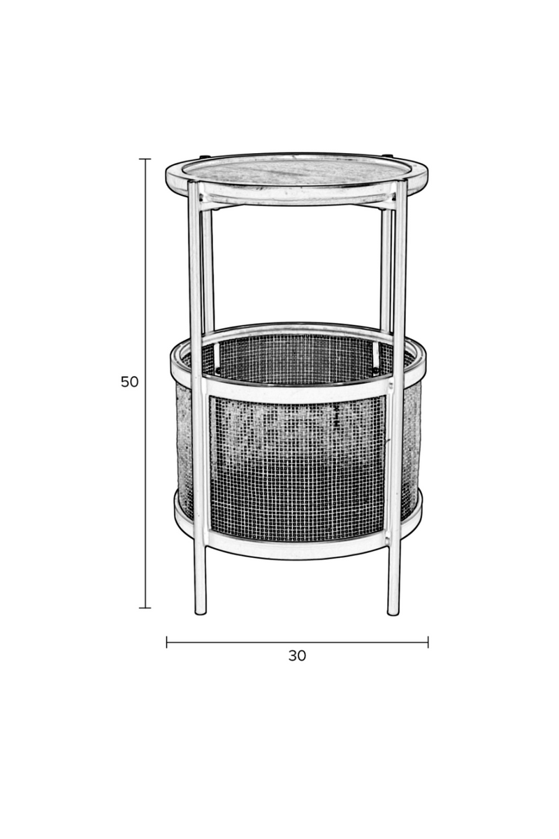 Rattan Accented Side Table | DF Makoto | Oroatrade.com