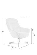 Upholstered Swivel Lounge Armchair | DF Yuki | Oroatrade.com