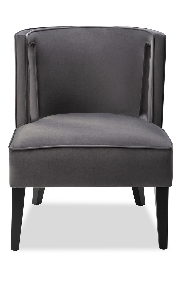 Gray Velvet Curved Back Occasional Chair | Liang and Eimil Cara | OROATRADE