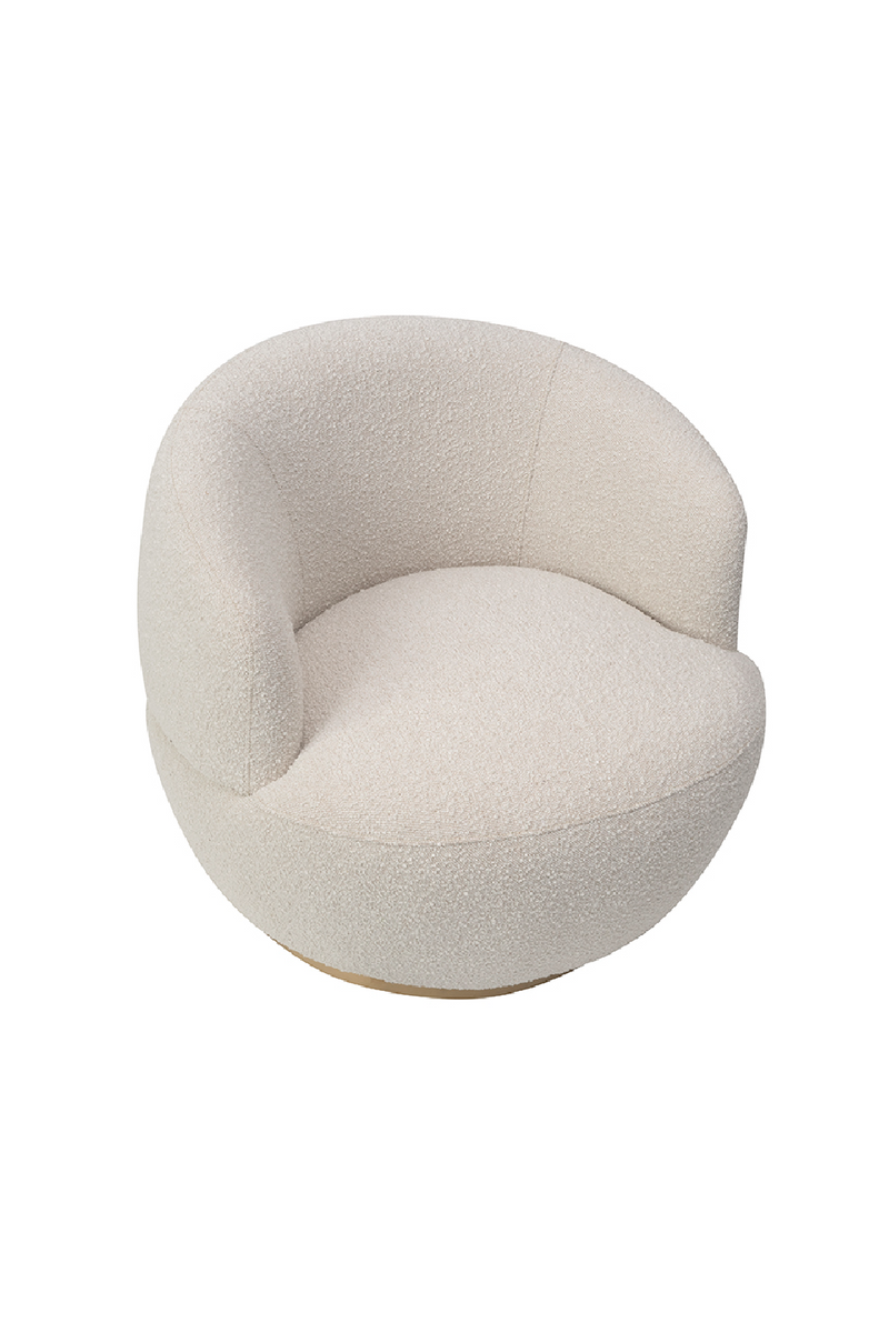 Round White Bouclé Swivel Chair | Liang & Eimil Vitale | OROATRADETRADE.com