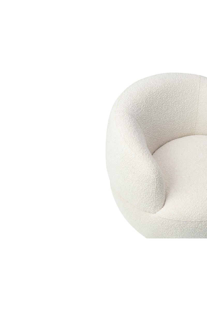 Round White Bouclé Swivel Chair | Liang & Eimil Vitale | OROATRADETRADE.com