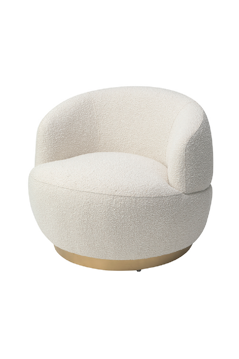 Round White Bouclé Swivel Chair | Liang & Eimil Vitale | OROATRADETRADE.com