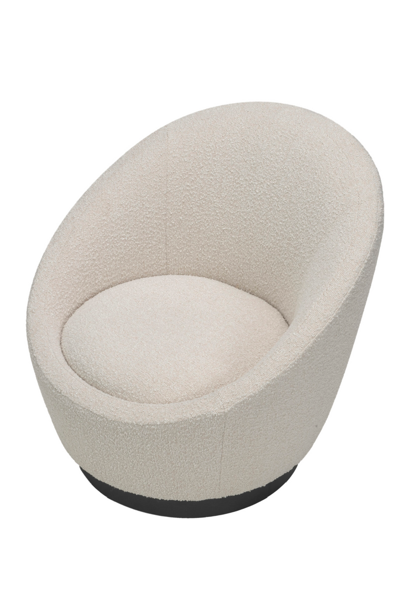 White Bouclé Swivel Occasional Chair | Liang & Eimil Ekte | OROATRADE