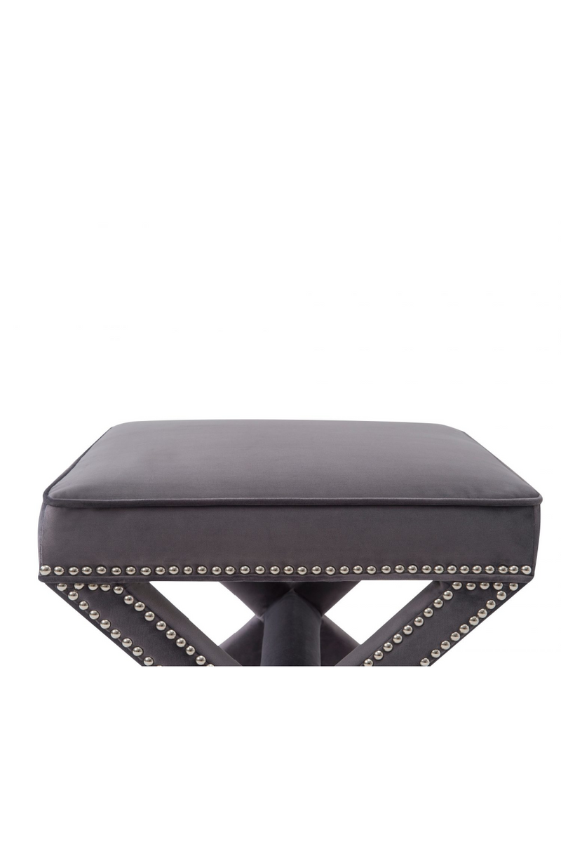 Gray Studded Velvet Stool | Liang & Eimil Alvar | Oroatrade.com