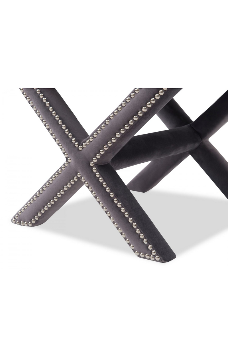 Studded Velvet Stool | Liang & Eimil Alvar | OroatradeGray Studded Velvet Stool | Liang & Eimil Alvar | Oroatrade.com