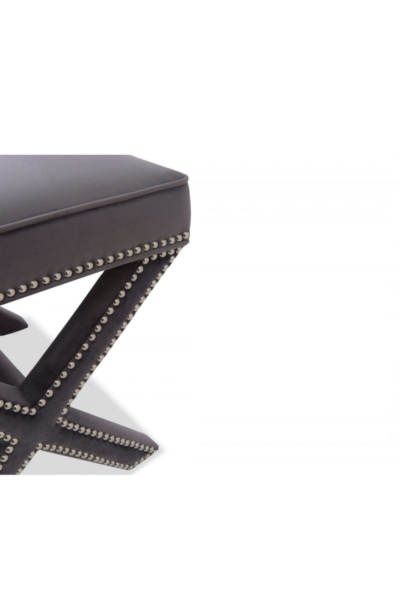 Gray Studded Velvet Stool | Liang & Eimil Alvar | Oroatrade.com