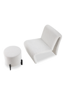 White Bouclé Round Stool | Liang & Eimil Koldrum | OROATRADE