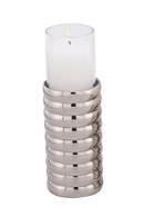 Silver Ribbed Candle Holder (L) | Liang & Eimil Pillar | Oroatrade.com