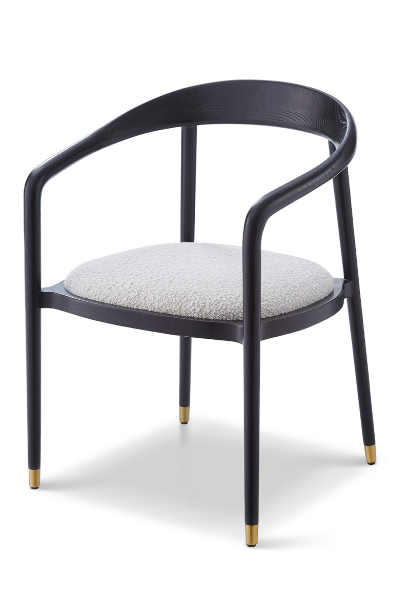 Curved Back Bouclé Sand Dining Chair | Liang & Eimil Fluid | OROATRADE