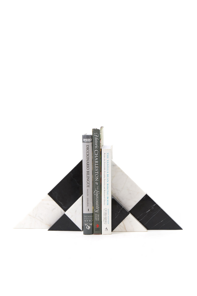 Black & White Marble Abstract Bookends | Liang & Eimil Bond | OROATRADETRADE.com